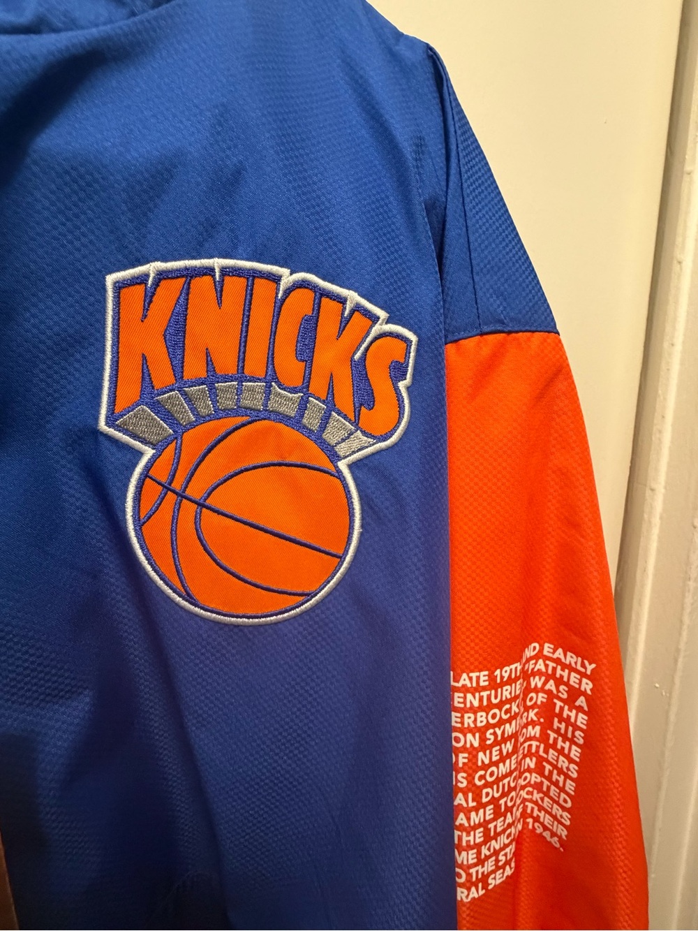 NWT Mitchell & Ness New York Knicks Pullover Half-Zip Windbreaker/Anorak Sz XXL - Picture 3 of 6